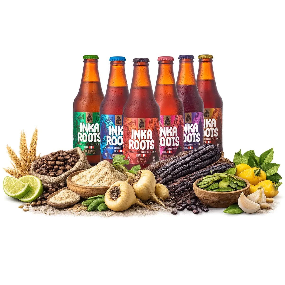 Familia de cervezas Inkaroots con superfoods nativos