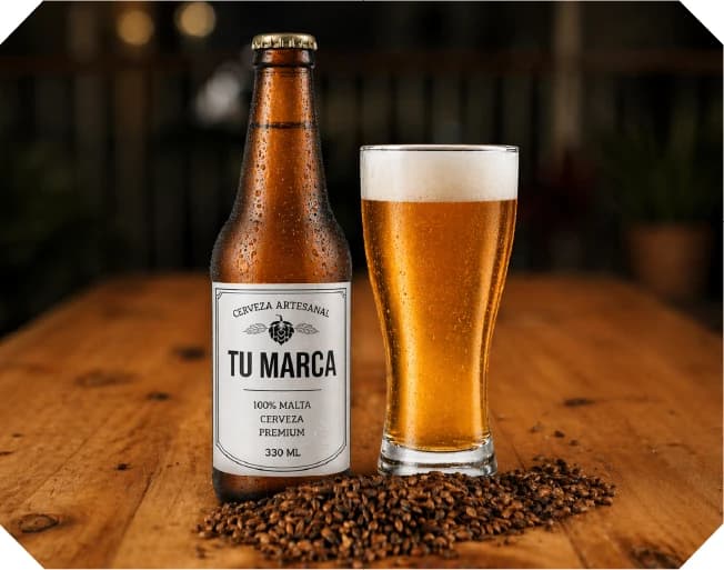 Cerveza de marca blanca con etiqueta personalizada para negocios HORECA