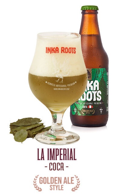 La imperial hoja de coca golden ale style cerveza peruana artesanal premium